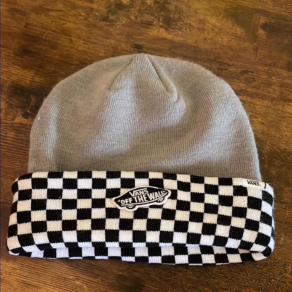 Vans Gray and Checkered Beanie